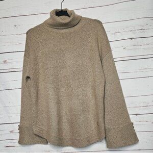MICHAEL Michael Kors Tan Turtleneck Wide Sleeve Sweater